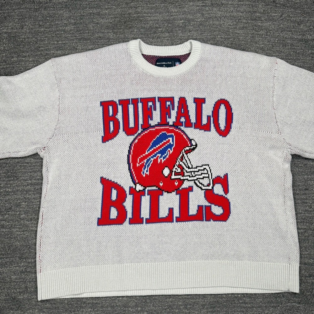 Buffalo Bills Sweater Men XL Oversized NFL Football Abercrombie & Fitch Knit